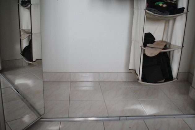 The actual floor of my bedroom closet.