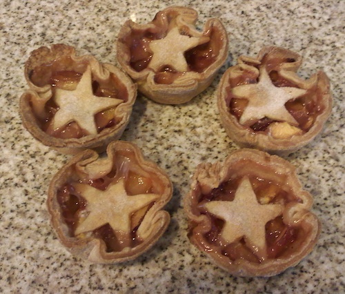 small peach pies with star crusts